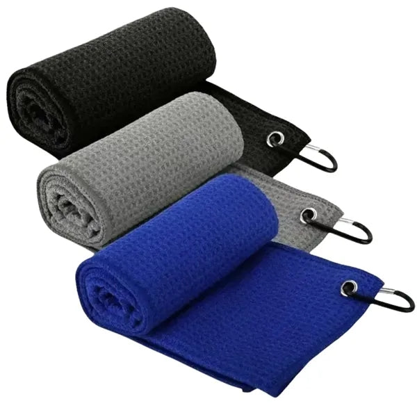 Custom Golf Towel Microfiber Waffle With Clip