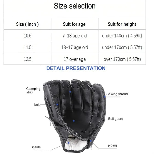 Custom Baseball Softball Glove Pitcher Mitt Size 10.5 11.5 1