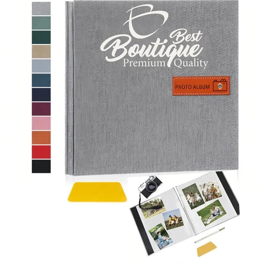 Photo Album Scrap Picture Book Natural Fibers Self Adhesive