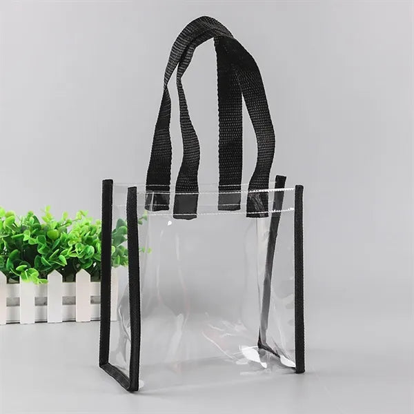 Clear Transparent PVC Tote Bag Shopping Handbag MOQ 100pcs