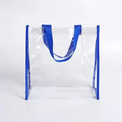 Clear Transparent PVC Tote Bag Shopping Handbag MOQ 100pcs