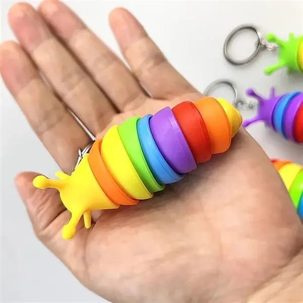 Mini Fidget Slug Keychain Caterpillar Toys MOQ 100pcs