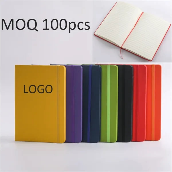 A5/A6 PU Lined Hardcover Notebook Journal With Elastic Band