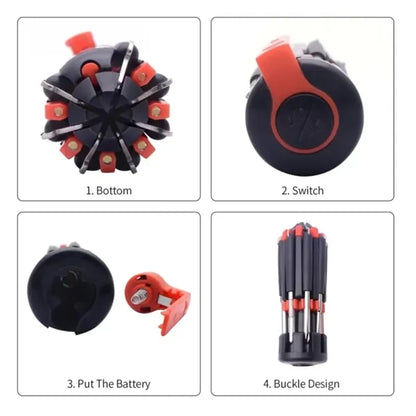 8-In-1 Screwdriver Set With LED Torch Multitool Flashlight