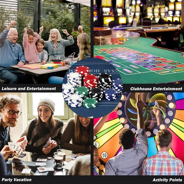 Dice Striped Casino Poker Chip