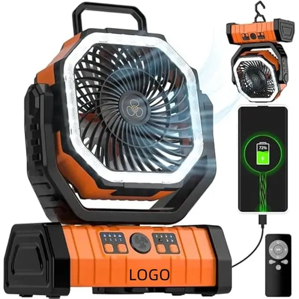 20000mAh Portable Electric LED Fan Light Outdoor with hook