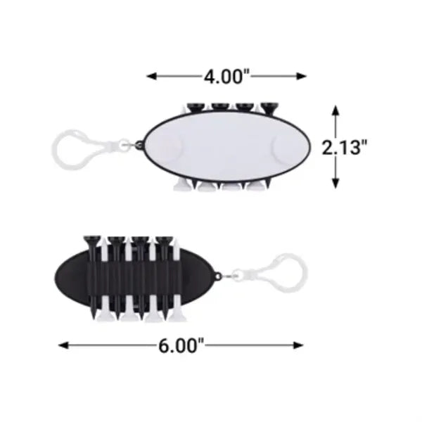 10 Piece Golf Tee Ball Marker Set Keychain