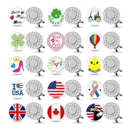 Magnetic Golf Ball Marker with Hat Clip