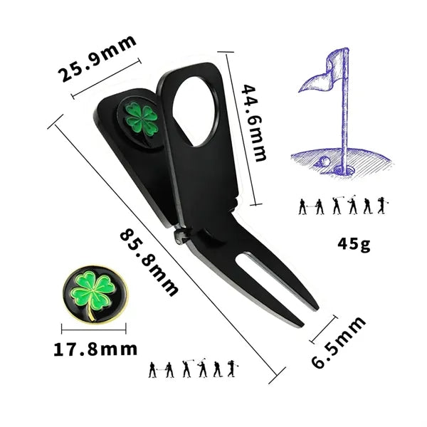 Magnetic Cigar Holder Golf Ball Marker Divot Repair Tool