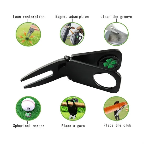 Magnetic Cigar Holder Golf Ball Marker Divot Repair Tool