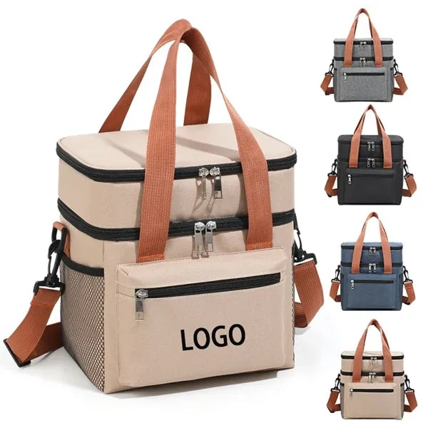 Double Layer Lunch Bag Outdoor Camping Picnic Case