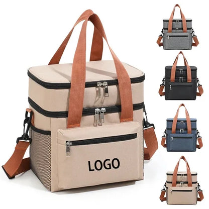 Double Layer Lunch Bag Outdoor Camping Picnic Case