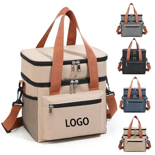 Double Layer Lunch Bag Outdoor Camping Picnic Case