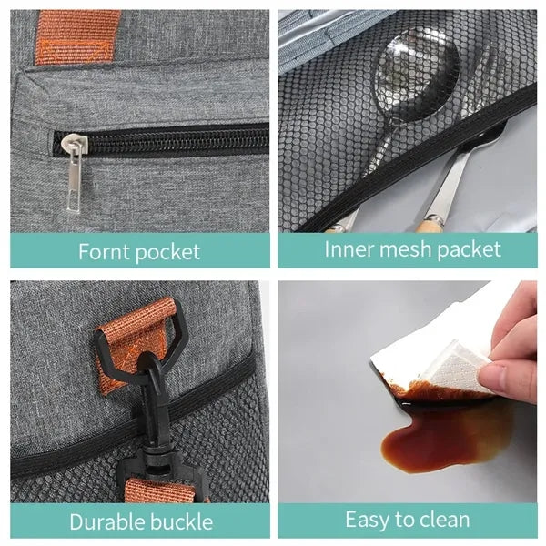 Double Layer Lunch Bag Outdoor Camping Picnic Case