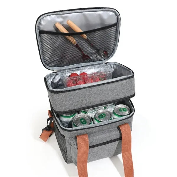 Double Layer Lunch Bag Outdoor Camping Picnic Case