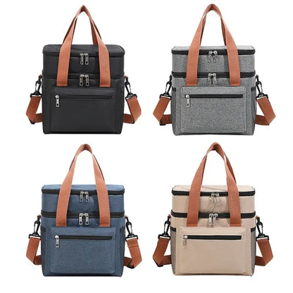 Double Layer Lunch Bag Outdoor Camping Picnic Case