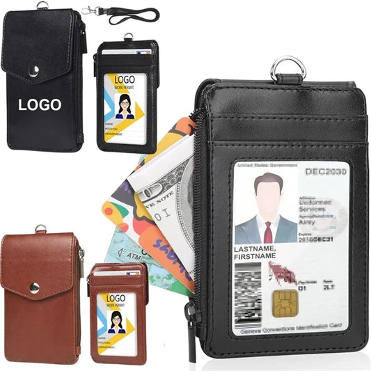 Multiple Card Slots Leather ID Holder