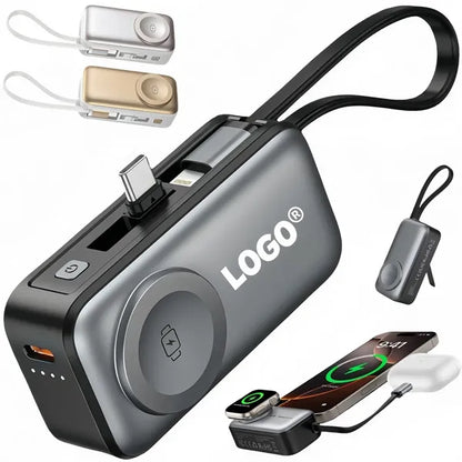 3 In 1 Wireless Magnetic Power Bank For Watch With Stand