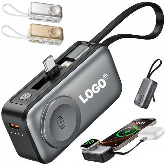 3 In 1 Wireless Magnetic Power Bank For Watch With Stand