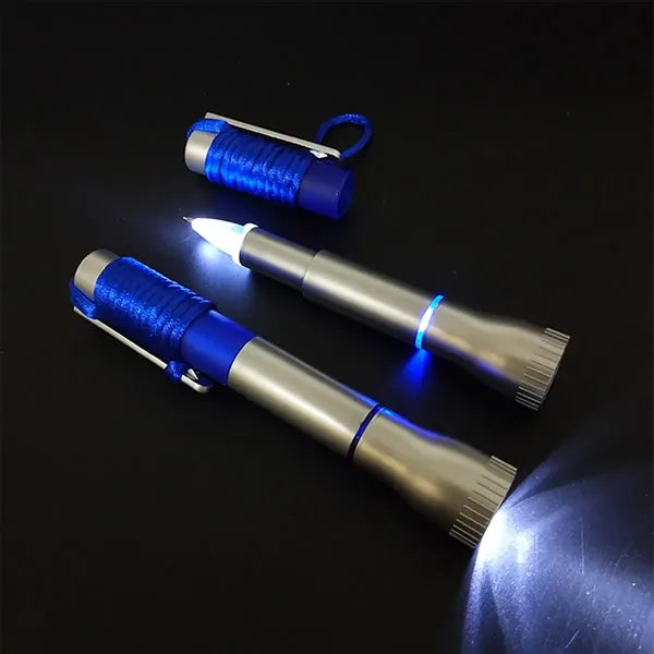 LED Light-Up Black Ink Pen with Necklace