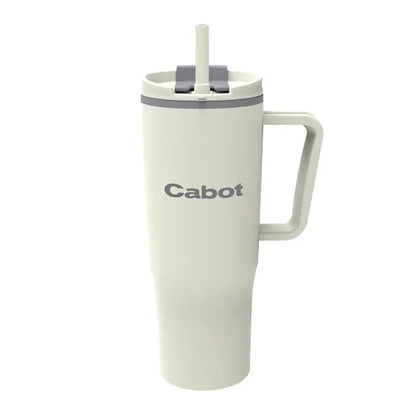 30 oz. Double Wall Plastic Travel Mug w/ Handle & Straw