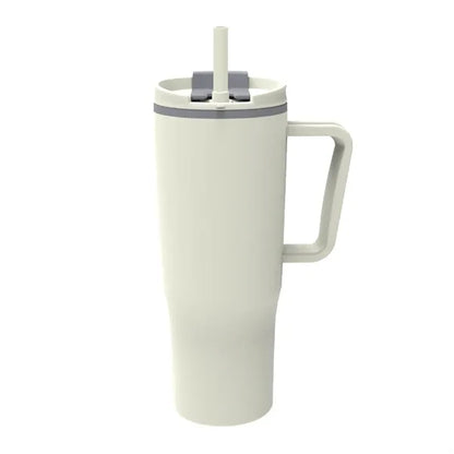 30 oz. Double Wall Plastic Travel Mug w/ Handle & Straw