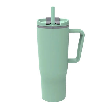 30 oz. Double Wall Plastic Travel Mug w/ Handle & Straw