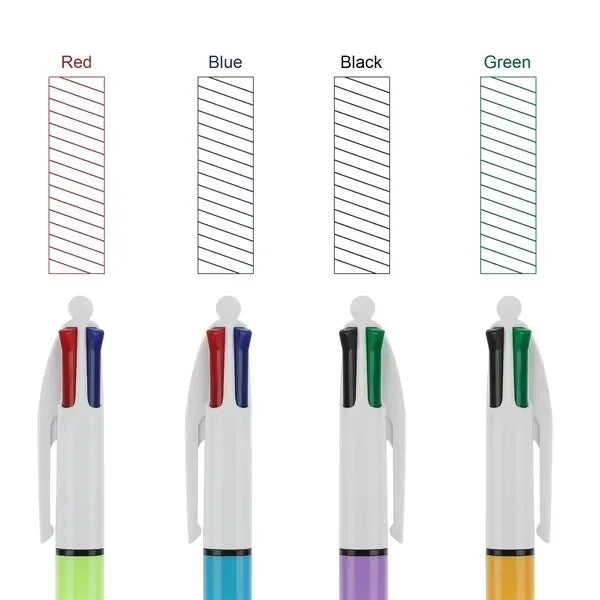 Custom Medium Point 1.0mm 4 Color Retractable Ball Pens