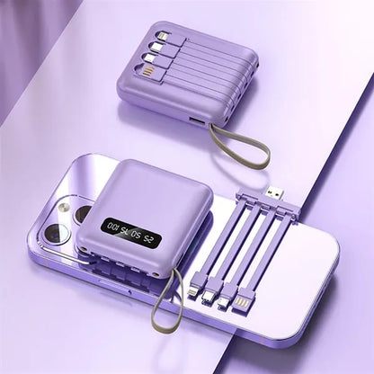5000mAh Mini Power Bank With Detachable Cables
