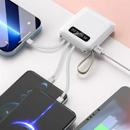 5000mAh Mini Power Bank With Detachable Cables