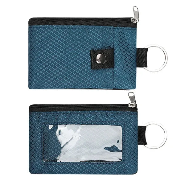 RFID Blocking Small Wallet W/ ID Window Lanyard  Pouch