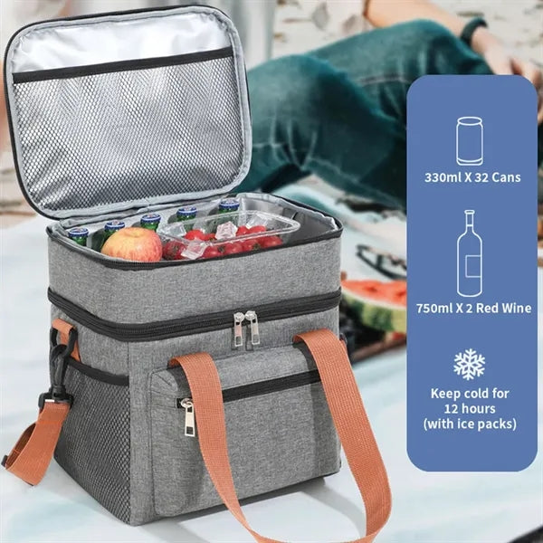 Grill Picnic Organizer Double-Deck Outdoor Lunch Camping Bag