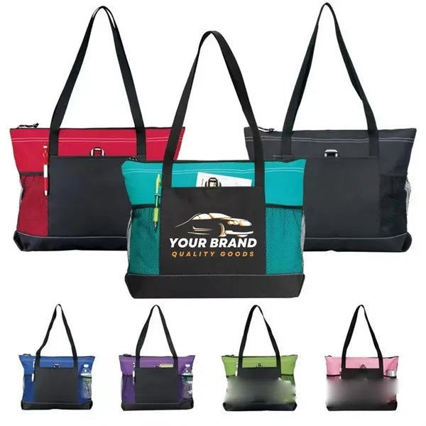 Zippered Tote Royal Blue One Size Travel Bags