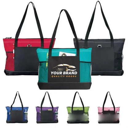 Zippered Tote Royal Blue One Size Travel Bags
