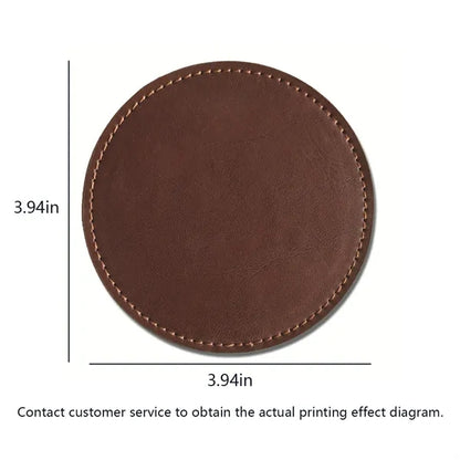 Personalized Leather round Coaster Home Decorwedding Favors