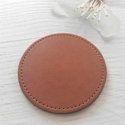 Personalized Leather round Coaster Home Decorwedding Favors