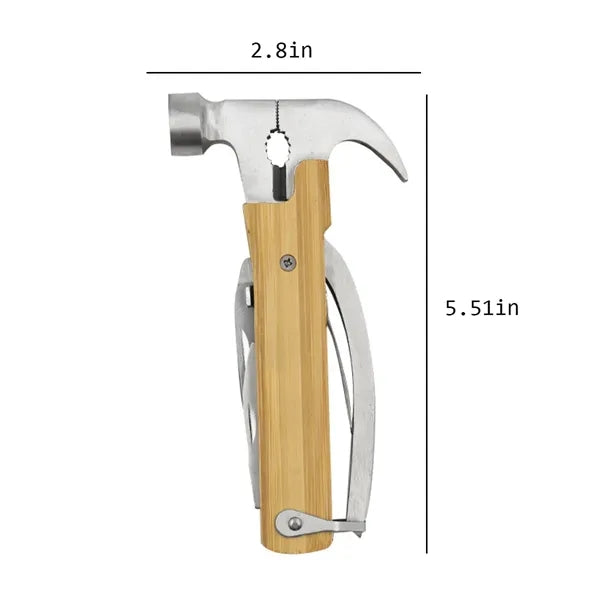 Outdoor Multi-Funciton Wood Handle Hammer Gear Tools
