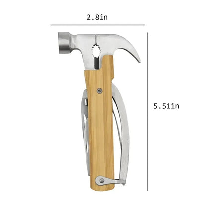 Outdoor Multi-Funciton Wood Handle Hammer Gear Tools