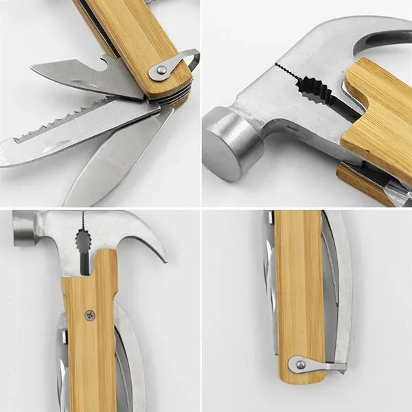 Outdoor Multi-Funciton Wood Handle Hammer Gear Tools