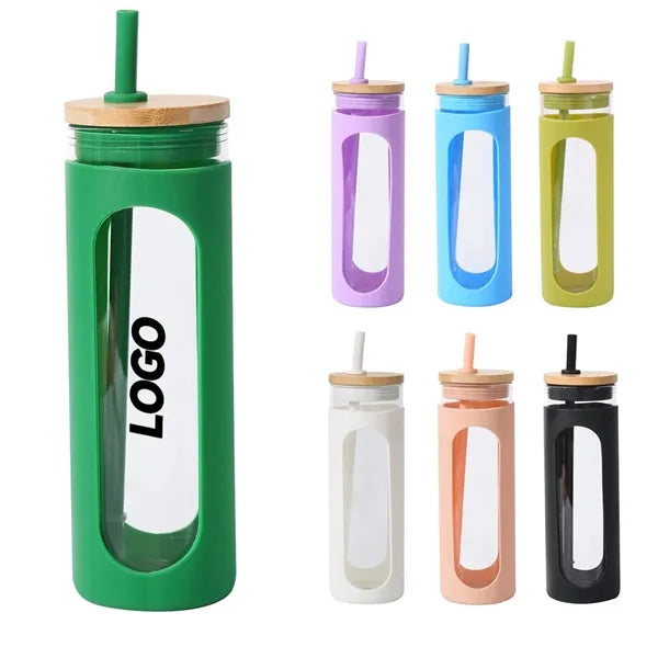 Glass Tumbler With Straw And Lid
