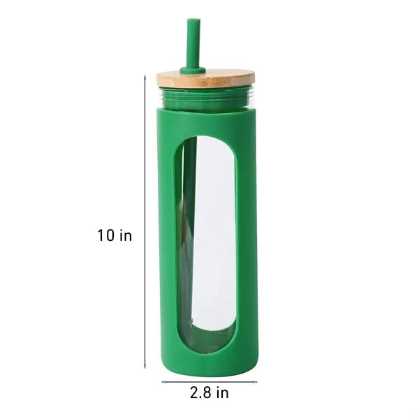 Glass Tumbler With Straw And Lid
