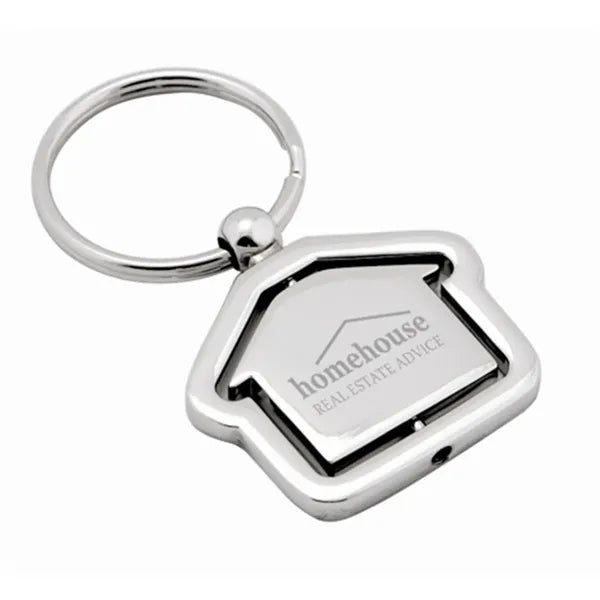 Laser Engraved House Metal Keyring