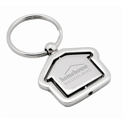 Laser Engraved House Metal Keyring