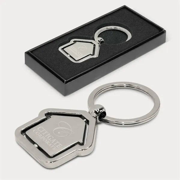Laser Engraved House Metal Keyring