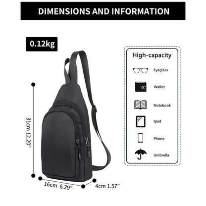 Travel Hiking Sling Crossbody Chest Daypack Fanny Pack Bag