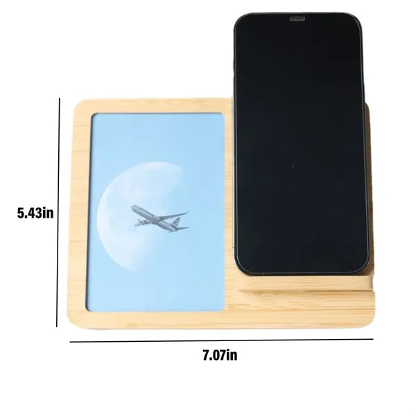 15W Wooden Photo Frame Detachable Desktop Wireless Charger