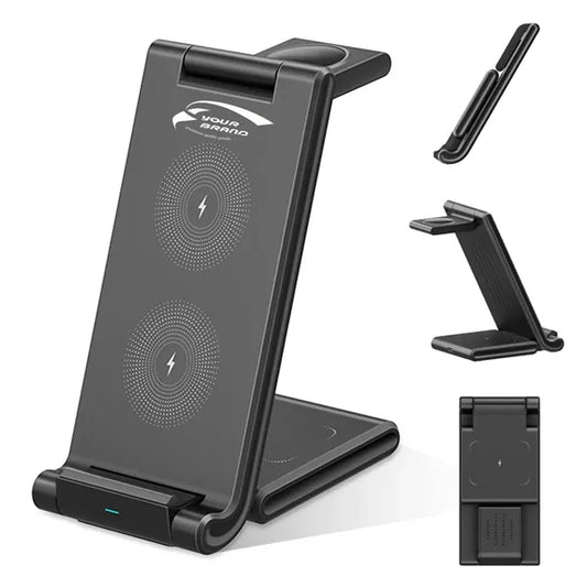 3 in 1 Folding Wireless Charger Multi-function Phone Holder