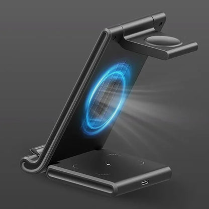 3 in 1 Folding Wireless Charger Multi-function Phone Holder