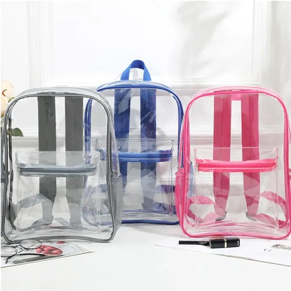 Personalized School PVC Clear Backpack with Reinforced Strap
