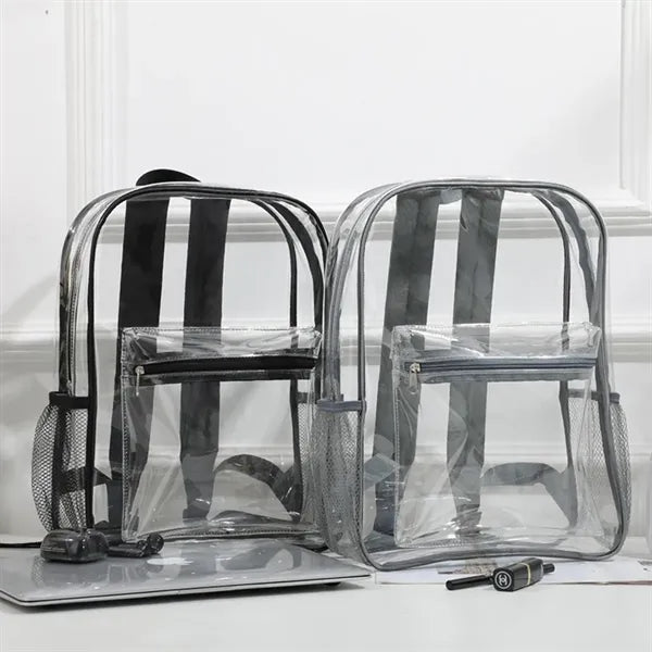 Personalized School PVC Clear Backpack with Reinforced Strap